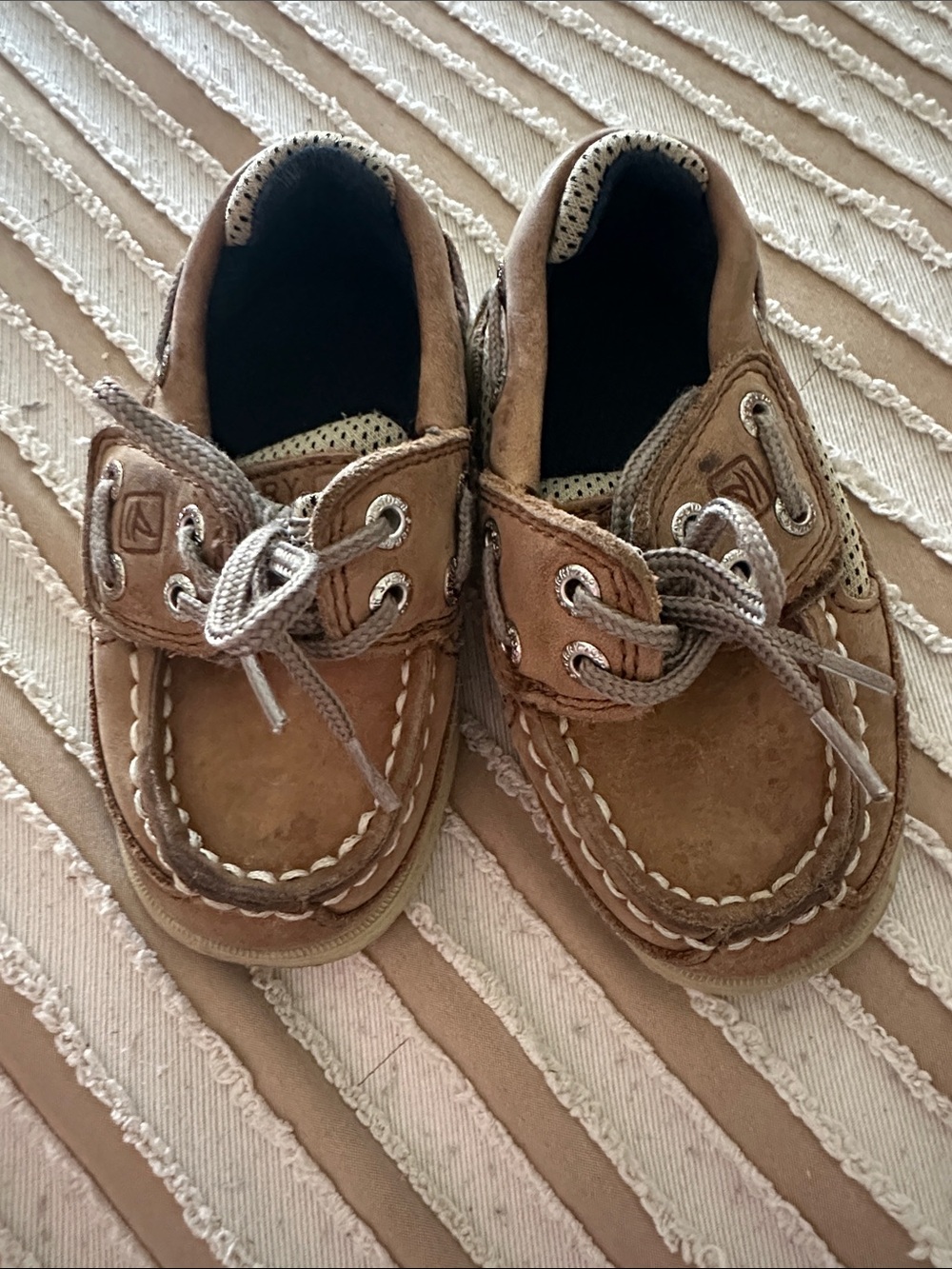 Sperry Kids Tan Suede Moccasin Boat Shoes